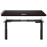 Artiss Standing Desk Motorised Electric Dual Motor Black 140CM HASD-B-M10-BKDF-BKDB-140