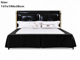 Black 137x190x38cm Elastic Bed Skirt - Thickened Polyester Fitted Valance with Double-Layer V888-ELOSUNG56152-7
