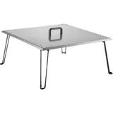 Fire Pit Heat Deflector Fire Pit Pan Cover Stainless Steel Foldable Legs V952-DTRSHPG24241363ZNV0
