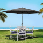 Instahut 3m Outdoor Umbrella Beach Pole Garden Patio Tilt Black UMB-POLE-3-TIL-BK