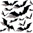 Halloween Bat Wall Stickers - Removable Spooky Decor Decals V1192-GMCS-0827-005