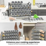 4 Tier Metal Spice Rack 28 Glass Jars - Kitchen Pantry Herb Storage Organiser V238-SUPDZ-40811788927056