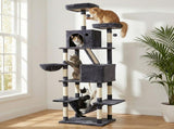 i.Pet Cat Tree Tower 206cm Large Scratching Post Furniture Scratcher House Grey PET-CAT-L206-GR