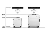 Wanderlite 20" 28" Luggage with TSA Lock Spinner Travel Suitcase Carry On Hard Shell Luggage Case LUG-ABS-LINE-2SET-WH