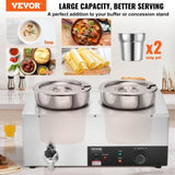 VEVOR Commercial Soup Warmer Soup Station with 2*7.4Qt Pot Soup Kettle Warmer V952-BW2274QT1200WGG9TV3