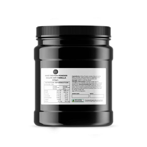 400g Whey Protein Powder Isolate - Vanilla Shake WPI Supplement Jar V238-SUPDZ-40336805167184