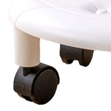 Round Low Rolling Stools Fuax Leather Universal Wheel Small Roller Swivel Stool High Weight Capacity V1294-YM0901-3116230016313