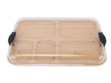 Charcuterie Board with Clear Lid 5 Sections Wooden Cheese Board for Serving Picnics V1294-YM0901-3118250105811