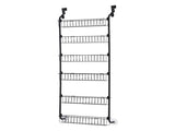 Artiss Over Door Storage Hanger Pantry 6-Tier Metal Hook Hanging Organiser Black OVDS-A-MET01-BK