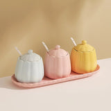 Spice Jars - Storage Jar Set - Sugar Bowl with Spoon - Kitchen Spice Rack - Salt Shaker - Salt and V1189-WXF-260203-00230
