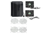 Solar Fan Portable Safe Environment Friendly Dual Exhaust Fan with Solar Panel for Pet House DC 12V V1294-YM0716-3114220060011