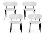 Artiss Dining Chairs Set of 4 Sherpa Boucle White DINC-B-W01-WHX4