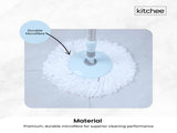 Kitchee Spin Mop & Bucket Set Microfibre Pad, Telescopic Handle, 10L Capacity V238-SUPDZ-41134821802064