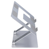 Laptop Stand Collapsible Aluminium Alloy Computer Riser Stand Silver Notebook Support Cooling Holder V1294-YM0714-3113210243211