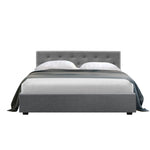 Artiss Bed Frame Double Size Gas Lift Grey VILA BFRAME-E-VILA-D-GY-AB