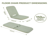 Artiss Floor Chair 5 Position Adjustable Green Lazy Sofa for Living Room Bedroom FLOOR-SBL-DENIM-GN