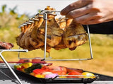 Stainless steel chicken leg and wing rack three-piece set Foldable standing grill baking tray V1105-YASK-003
