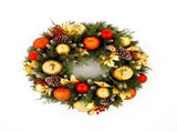 Christabelle 61cm Timeless Elegance Christmas Wreath Pre Lit Multi Function LED Gold Red Bauble 112_SENTE61