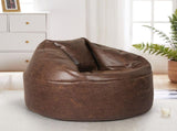 Marlow Bean Bag Chair Cover PU Couch Brown BEAN1001-BR_NZ