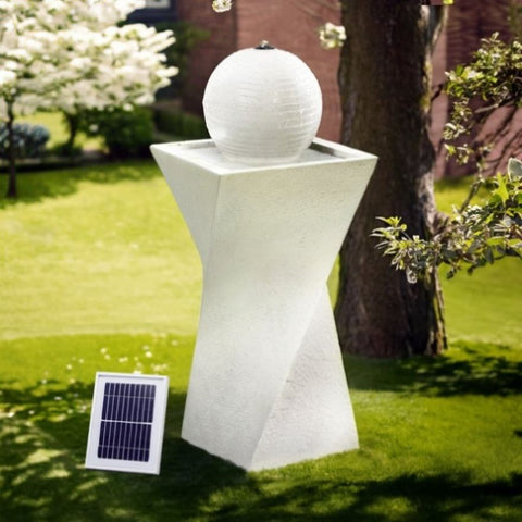 Gardeon Solar Fountain Water Feature Bird Bath Outdoor Garden LED Lights Ball 85CM FOUNT-MOON-CR