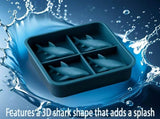 Shark Silicone Ice Molds - 3D Silicone Fun Shark Cube Maker - 4 Shark Fin Ice Cube Molds - Suitable V1259-DP01-BO-322