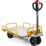 BAUMR-AG 40V Li-ion 400kg Electric Powered Platform Trolley, Adjustable Tray, Utility Cart Trolley V219-MATPTLBM1M2A