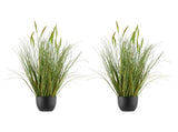 Artificial Grass, 2 Pack 889mm Cattail Grass in Pot, Premium PVC Faux Fake Greenery Shrubs V952-DPKXPLWCLS35CCHPH001V0