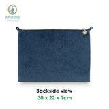 PIP Studio Velvet Quilted Dark Blue Large Cosmetic Flat Pouch V442-HIN-MISC-FLATPOUCHQUILTEDL-BLUE-SH