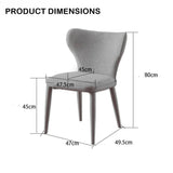 VELLUTO Modern Kitchen Dining Rooms Faux Leather Flannel Accents Metal Vanity Lounge V255-VE-DICH-LGREY-908