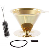 Stainless Steel Coffee Filter with Brush Double-Layer Filter No Filter Paper Required V1370-AZ4-20338