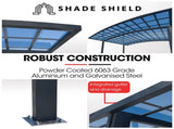 SHADE SHIELD Arched Double Carport 6.0m x 5.5m x 2.98m, Aluminium Alloy Frame, Polycarbonate Roof, V219-CPRDBLPCDM2A