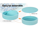 Keezi Kids Ball Pit 90x30cm Ocean Foam Play Pool Barrier Toys Children Blue BPOOL-A-7033-BL