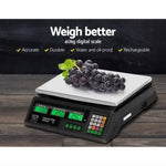 Emajin Scales Digital Kitchen 40KG Weighing Scales Platform Scales Black LCD SCALE-SHOP-B-40KG-BK