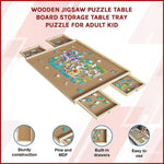 Wooden Jigsaw Puzzle Table Board Storage Table Tray Puzzle For Adult Kid V63-837831