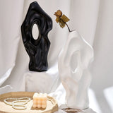 White Ceramic Vase Modern Minimalist Table Centerpiece Flower Arrangement Decor V1369-AZ3-W-18385