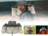 Solar Powered Cooling Hat 2-Speed Fan Sun Hat with Wide Brim, USB Rechargeable & Water-Resistant V1366-AZ2-W-16483