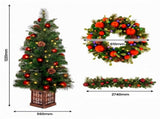 Christabelle Sable Fir Christmas 3pc Set 1.2m Potted Tree 61cm Wreath 2.74m Garland with Multic CMB-SENSF4P-WG