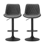 Artiss 2x Bar Stools Gas Lift Vintage Leather Black BA-K-9976-BKX2