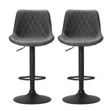 Artiss 2x Bar Stools Gas Lift Vintage Leather Black BA-K-9976-BKX2