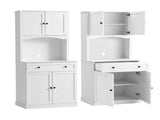 Artiss 2x Buffet Sideboard Hutch Pantry Cabinet Kitchen Storage BEINI White FUR-W-SIDE180-01-WH-ABX2