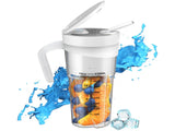 White Portable Juicer - Rechargeable Outdoor Travel Juice Cup with Six Blades, Multifunctional V888-ELOSUNG13302