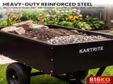 Kartrite 816kg Heavy-Duty Steel Dump Cart with Quick-Release Dumping Handle TLY-SPR-180-BK