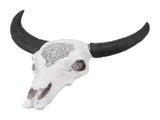 Resin Bull Head Wall Hanging Decoration Long Horn Animal Sculpture Background Wall Home Ornament V1294-YM0710-3115210116211