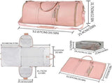 Carry On Garment Bag, Large PU Leather Duffle Bag for Women, Waterproof Garment Bags for Travel with V1192-AZ-W-9958
