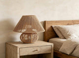 Elegant Boho Woven Table Lamp, Rattan Desk Lamp, Soft Lighting Cozy Atmosphere, Versatile Use V1192-AZ-W-24285