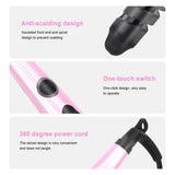 Hair Curler And Crimper, Electric Curling Wand, Automatic Spiral Hair Curler For Women,Detangle V1366-AZ2-W-12630