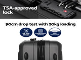 Wanderlite 2Set 20 Inch Luggage Case with 12 Inch Handheld Luggage Box Hard Shell Travel Suitcase LUG-ABS-CB-12-20-BK