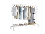 White Heavy Duty Clothes Rail Rack Hanging Garment Display Stand Shoe Storage Shelf V201-QHGMMOREONE032
