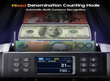 Dual CIS Money Counter with Counterfeit Detection, Mixed Value Bill Counter, 14 Currency Cash V1181-OF012