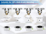 2 Pack All Metal Upgraded Bathroom Sink Stopper, Universal Pop Up Sink Drain Strainer, Brass Bullet V1259-DP01-A-2248